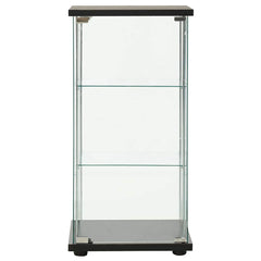 Storage Cabinet Tempered Glass Black, image 2