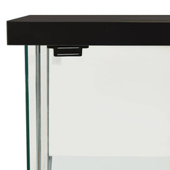 Storage Cabinet Tempered Glass Black, image 4