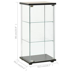 Storage Cabinet Tempered Glass Black, image 5
