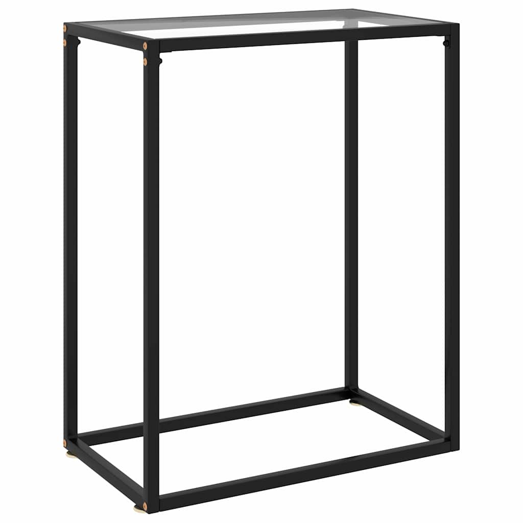 vidaXL Console Table | Transparent | Tempered Glass, Powder-Coated Steel 1