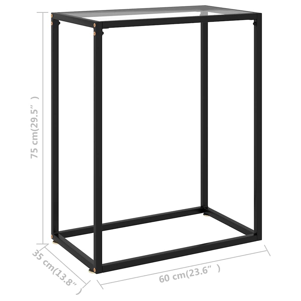 vidaXL Console Table | Transparent | Tempered Glass, Powder-Coated Steel 6