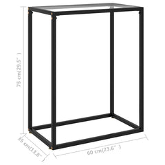 vidaXL Console Table | Transparent | Tempered Glass, Powder-Coated Steel 6