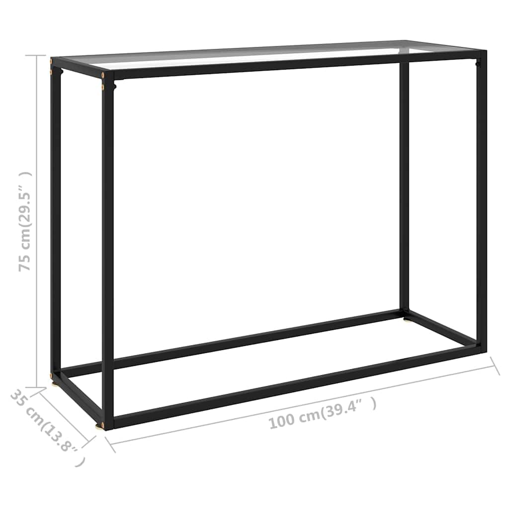 vidaXL Console Table | Transparent | Tempered glass | 100 x 35 x 75 cm | Simple 6