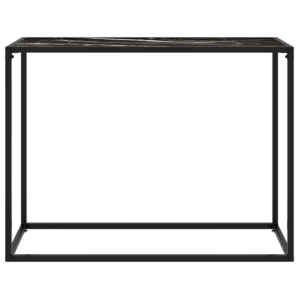vidaXL Console Table Black 100x35x75 cm Tempered Glass 2