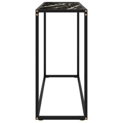 Console Table Tempered Glass without feet Black and white 100 x 35 x 75 cm