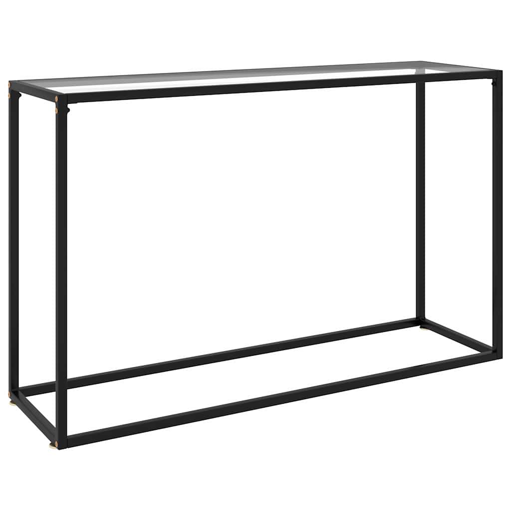 vidaXL Console Table | Transparent, Black | Tempered glass, Powder-coated steel 1