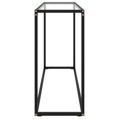 vidaXL Console Table | Transparent, Black | Tempered glass, Powder-coated steel 3