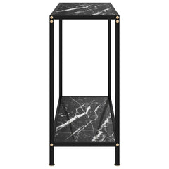 vidaXL Console Table | Black | Tempered glass, powder-coated steel | 80x35x75 cm 3