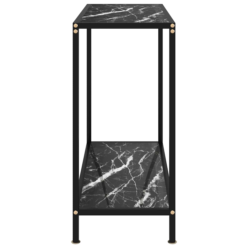 Console Table Tempered Glass with feet Black and white 80 x 35 x 75 cm