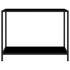 vidaXL Console Table Black 100x35x75 cm Tempered Glass 2