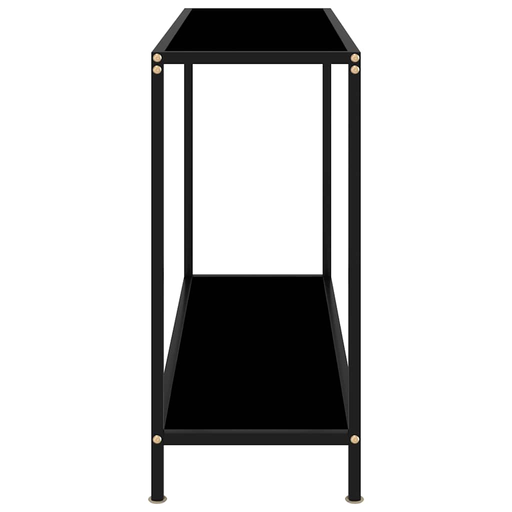 vidaXL Console Table Black 100x35x75 cm Tempered Glass 3