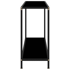 vidaXL Console Table Black 100x35x75 cm Tempered Glass 3