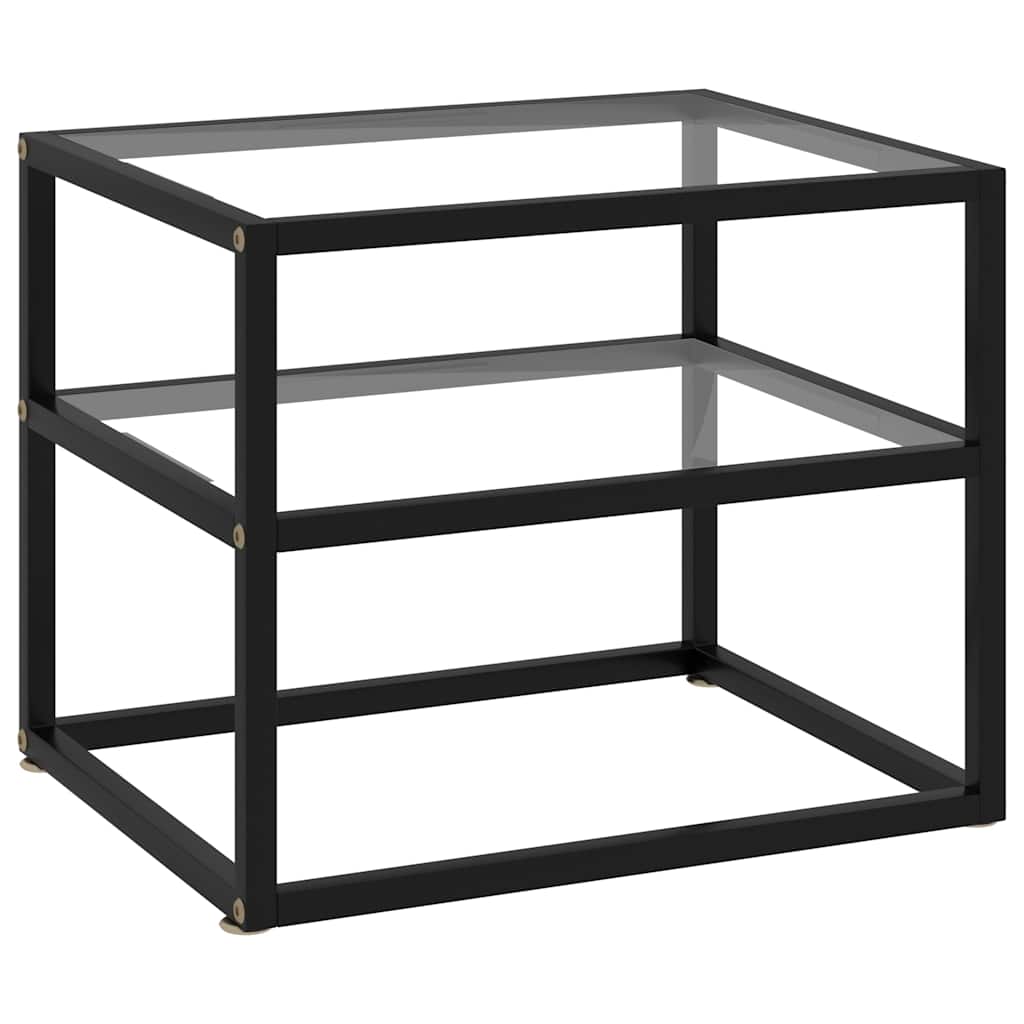 vidaXL Console Table | Clear, Black | Tempered Glass, Powder-Coated Steel 1