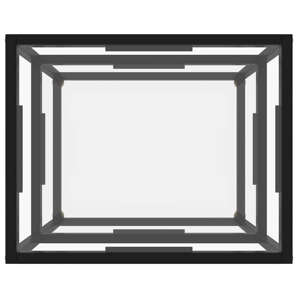 vidaXL Console Table | Clear, Black | Tempered Glass, Powder-Coated Steel 3