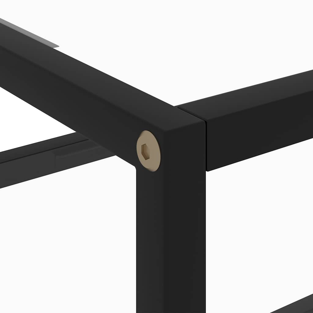 vidaXL Console Table | Clear, Black | Tempered Glass, Powder-Coated Steel 4