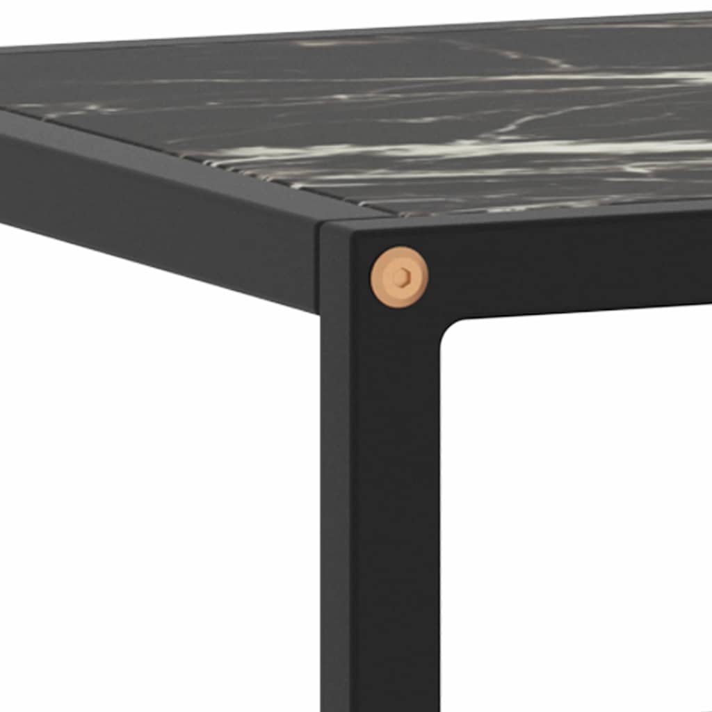 TV Cabinet with Glass 100x40x40 cm Marble black