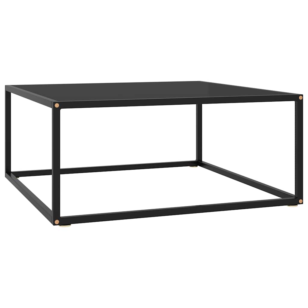 Coffee Table with Glass Height 35 cm Black 80 cm 80 cm