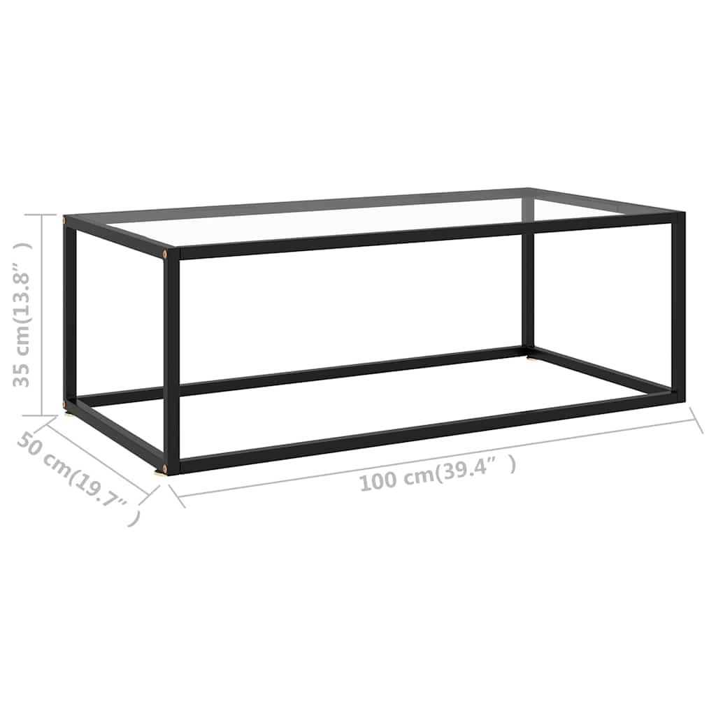 vidaXL Coffee Table | Black and Transparent 6