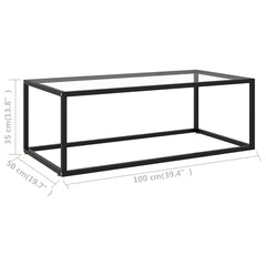 vidaXL Coffee Table | Black and Transparent 6
