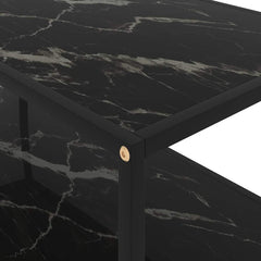 vidaXL Coffee Table | Black | Tempered glass, powder-coated steel | Medium 4