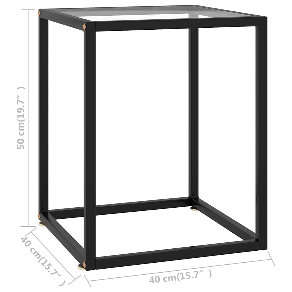 vidaXL Coffee Table | Black | Tempered Glass | 40x40x50 cm | Modern 5