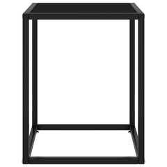 vidaXL Coffee Table Black with Black Glass 40x40x50 cm 2