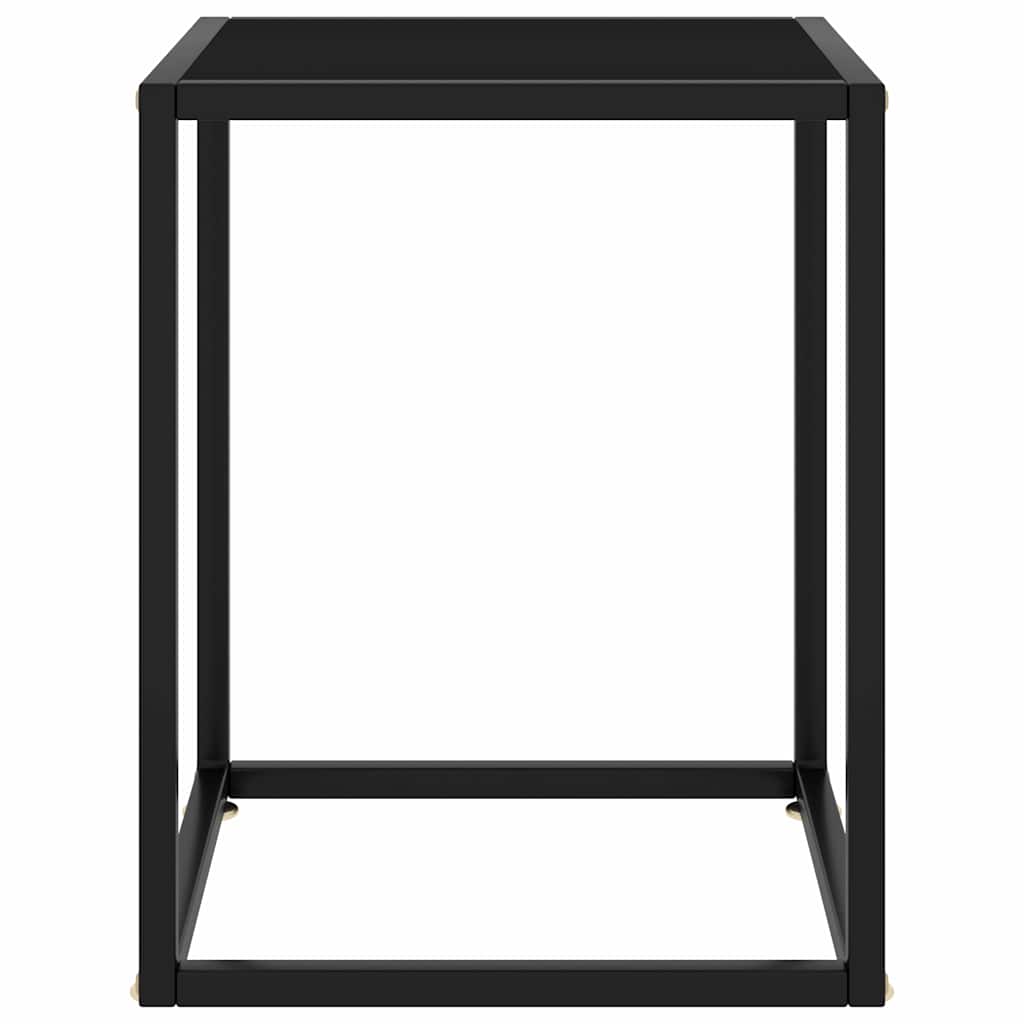 Coffee Table with Glass Height 50 cm Black