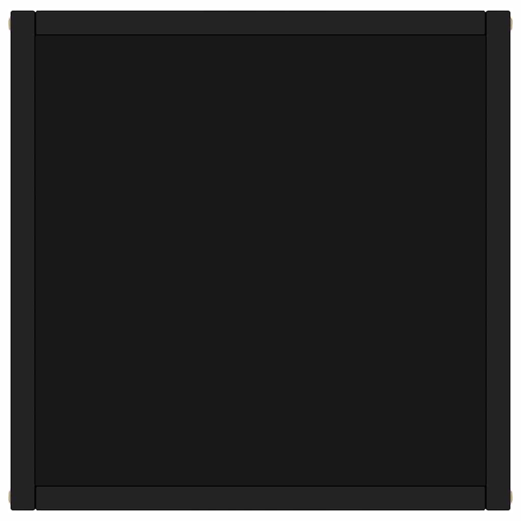 vidaXL Coffee Table Black with Black Glass 40x40x50 cm 3