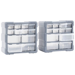 vidaXL Multi-drawer Organisers with 12 Drawers 2 pcs 26.5x16x26 cm 4