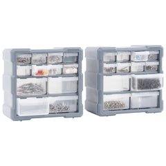vidaXL Multi-drawer Organisers with 12 Drawers 2 pcs 26.5x16x26 cm 5