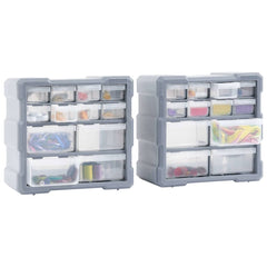 vidaXL Multi-drawer Organisers with 12 Drawers 2 pcs 26.5x16x26 cm 6