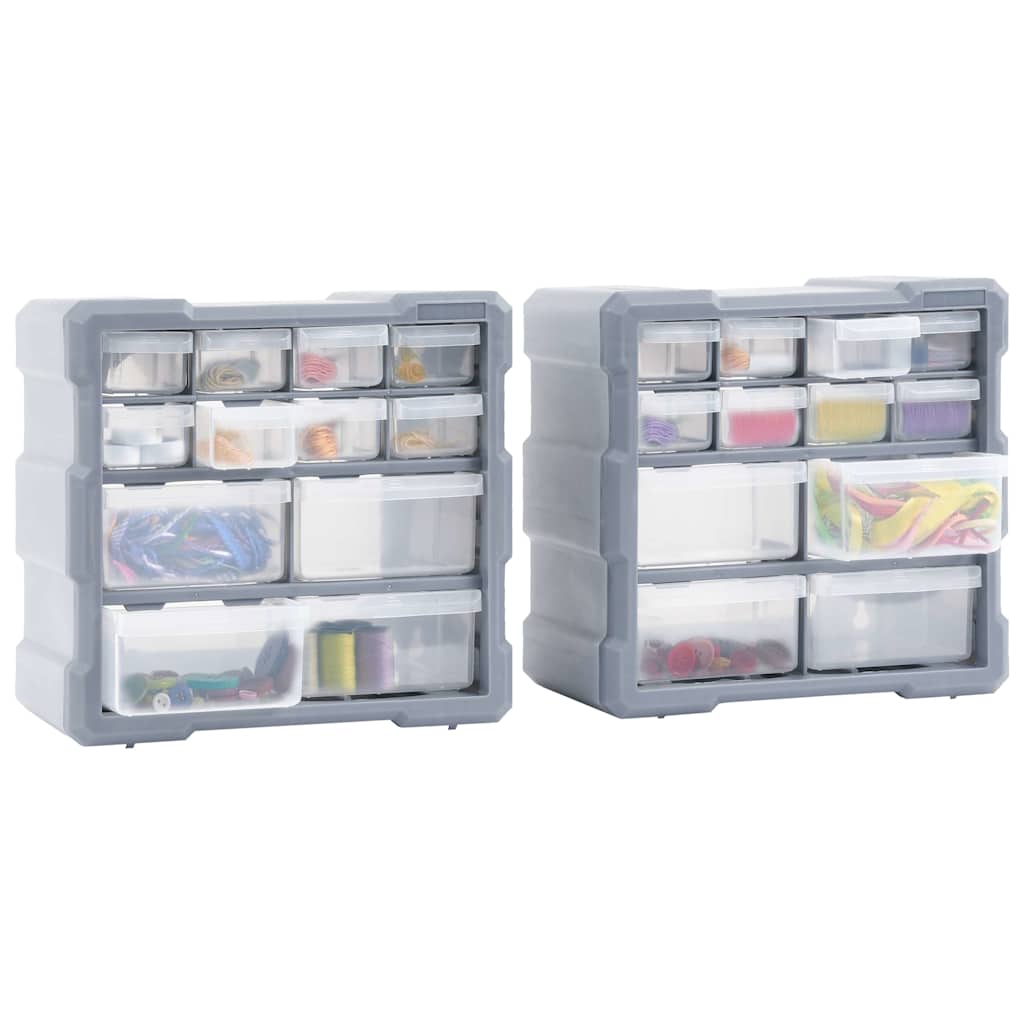 vidaXL Multi-drawer Organisers with 12 Drawers 2 pcs 26.5x16x26 cm 6