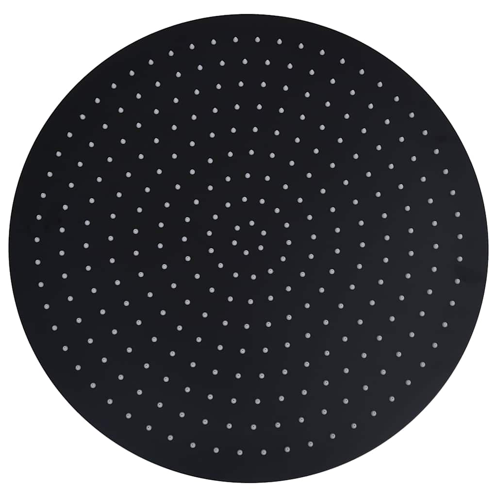 vidaXL Rain Shower Head Stainless Steel 50 cm Round Black 2