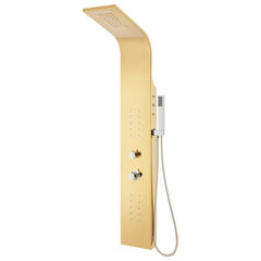 vidaXL Shower Panel System Stainless Steel 201 Gold Curved 4