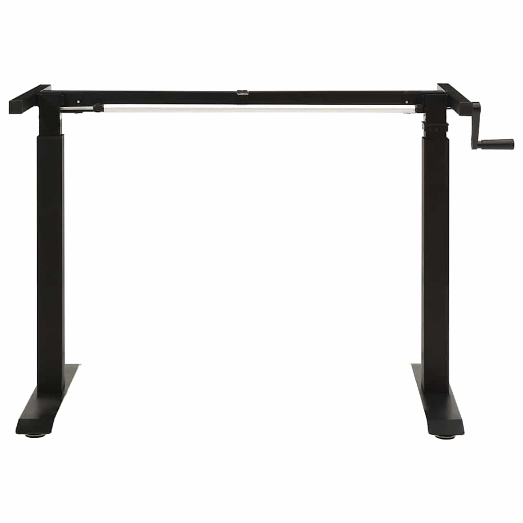 321719 vidaXL Manual Height Adjustable Standing Desk Frame Hand Crank Black 3