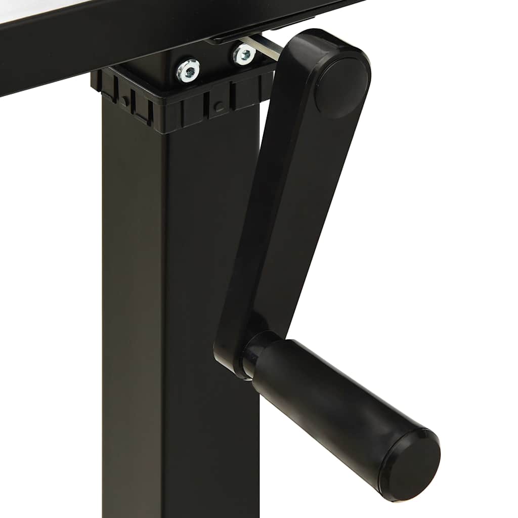 321719 vidaXL Manual Height Adjustable Standing Desk Frame Hand Crank Black 4