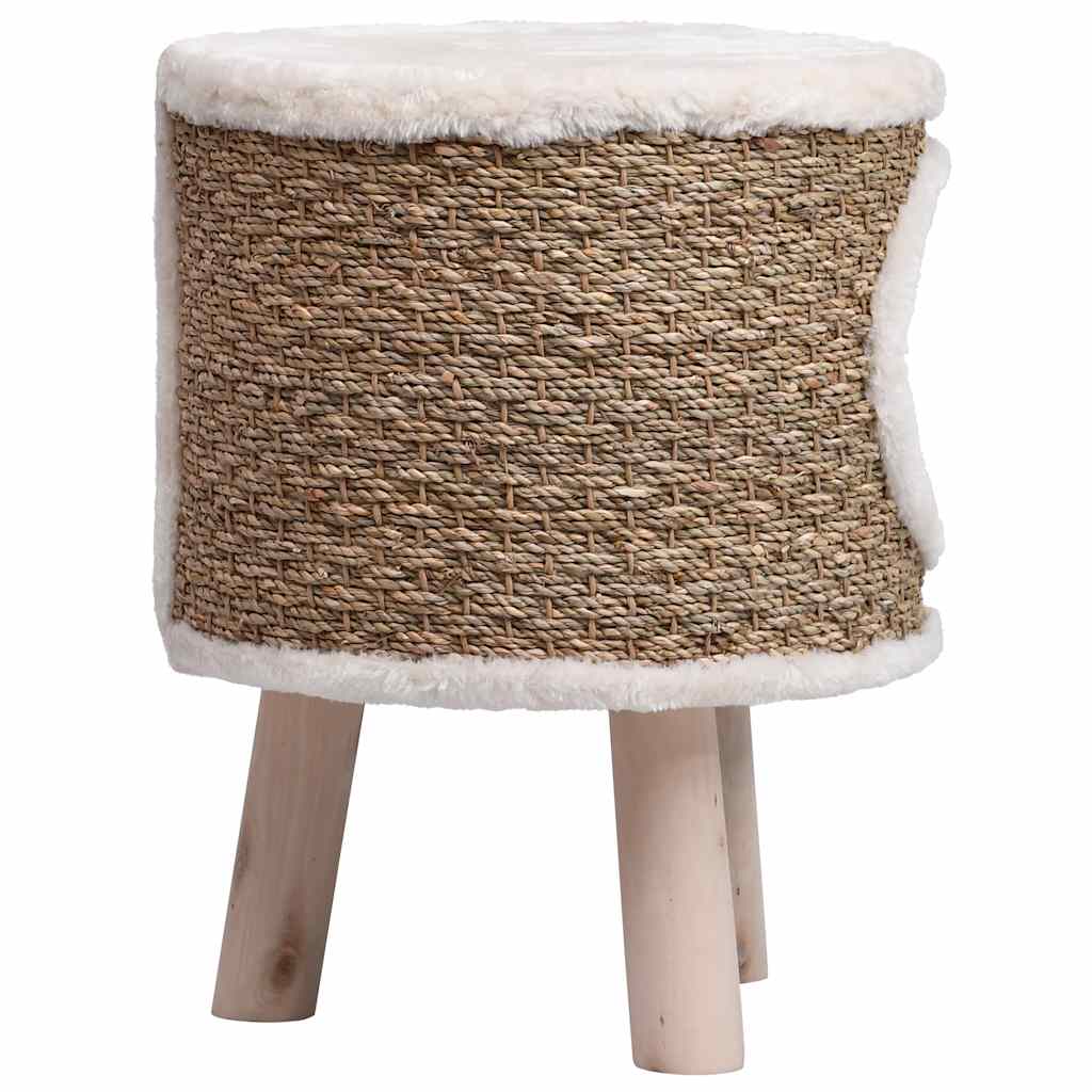 vidaXL Cat House with Wooden Legs 41 cm Seagrass 4