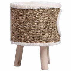 vidaXL Cat House with Wooden Legs 41 cm Seagrass 4