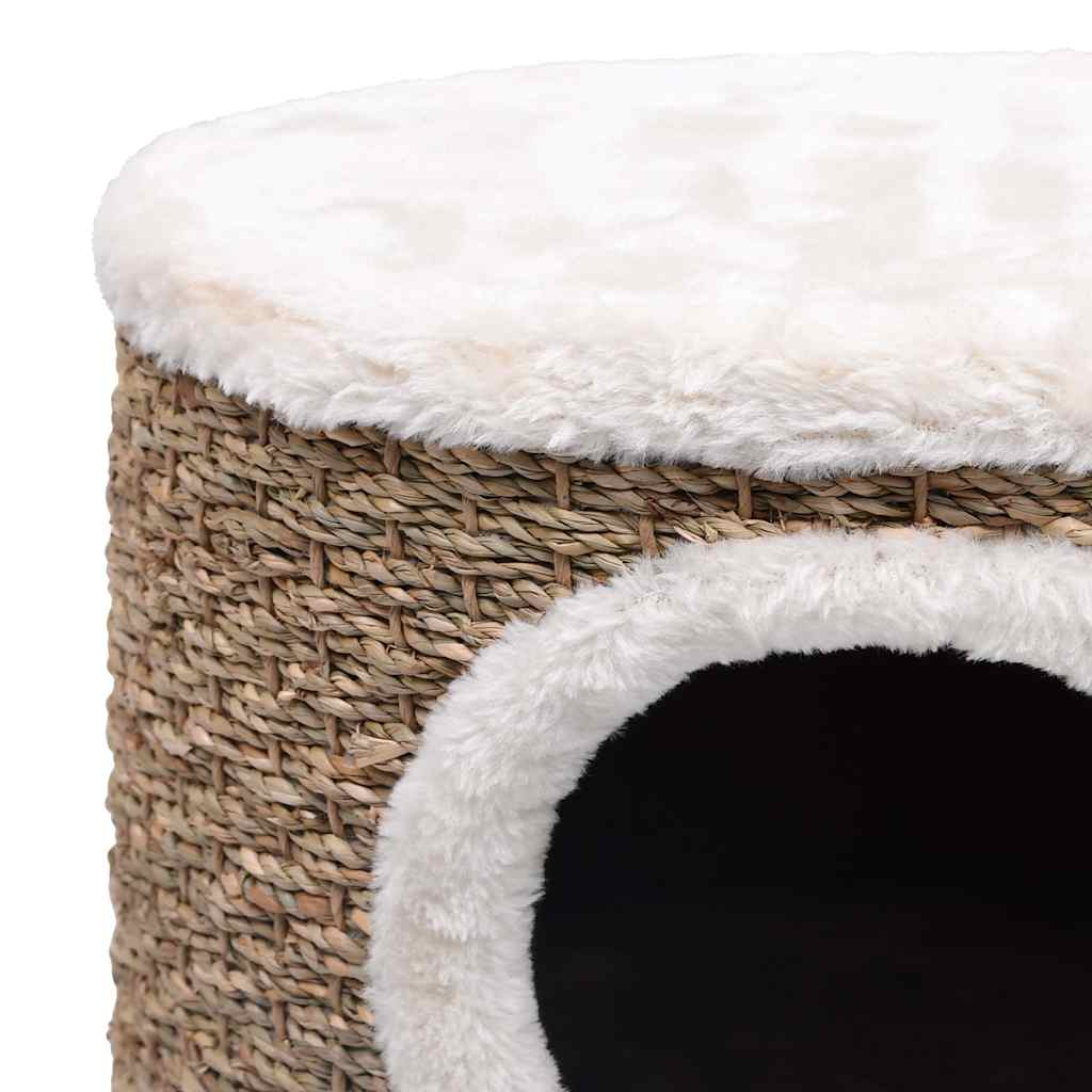 vidaXL Cat House with Wooden Legs 41 cm Seagrass 6
