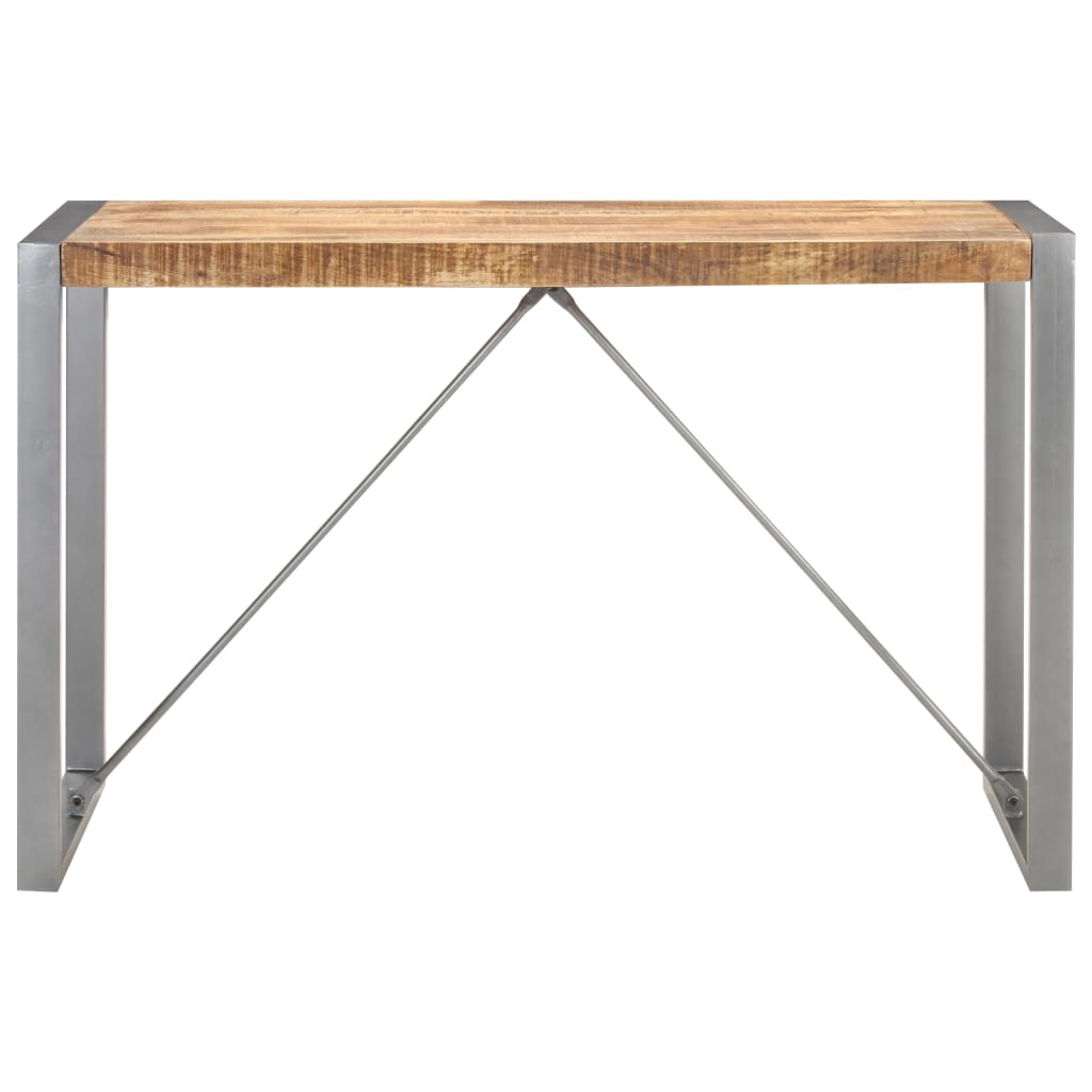 vidaXL Dining Table 120x60x75 cm Solid Rough Mango Wood 2