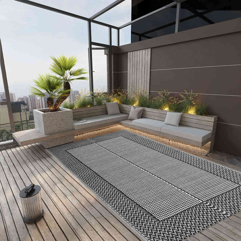 vidaXL Outdoor Carpet | Grey | Polypropylene (PP) | 160 x 230 cm | Pattern 1