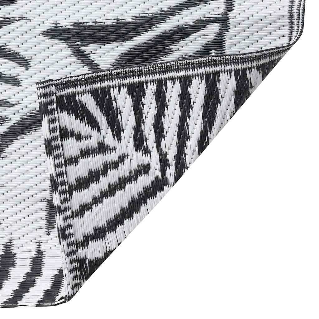 vidaXL Outdoor Carpet | White and Black | Polypropylene | Medium 6
