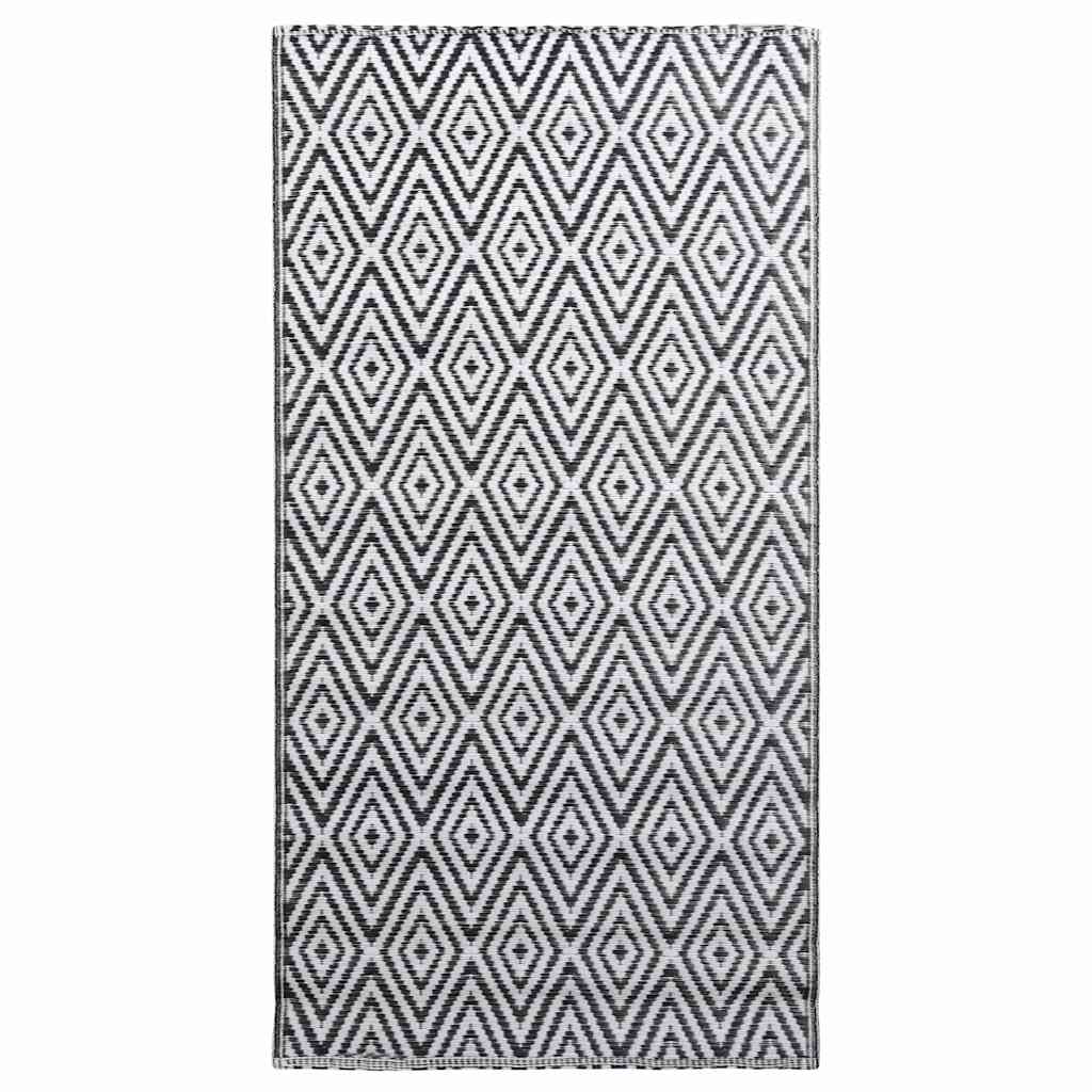 vidaXL Outdoor Carpet | White and black | Polypropylene (PP) | 120 x 180 cm 2