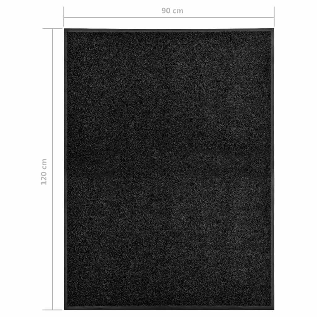 vidaXL Door Mat | Black | Polyamide with PVC backing | 90x120 cm | Doormat 6