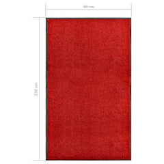 Doormat Washable 90x150 cm Red