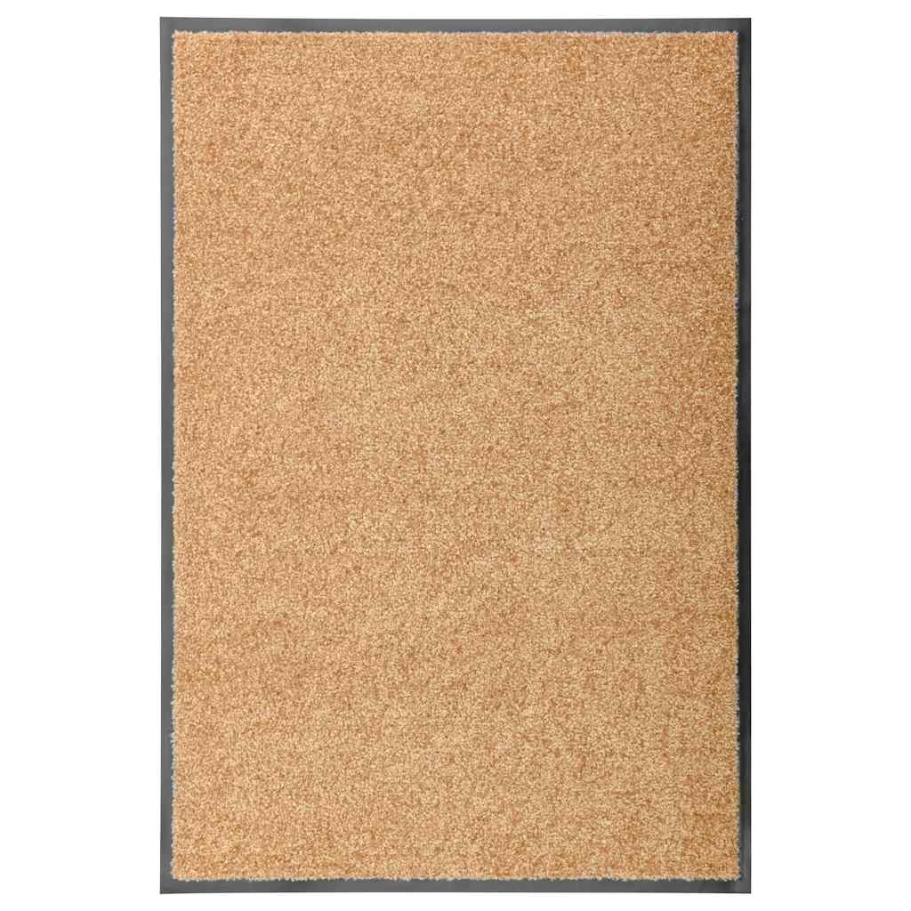 323464 vidaXL Doormat Washable Cream 60x90 cm 1