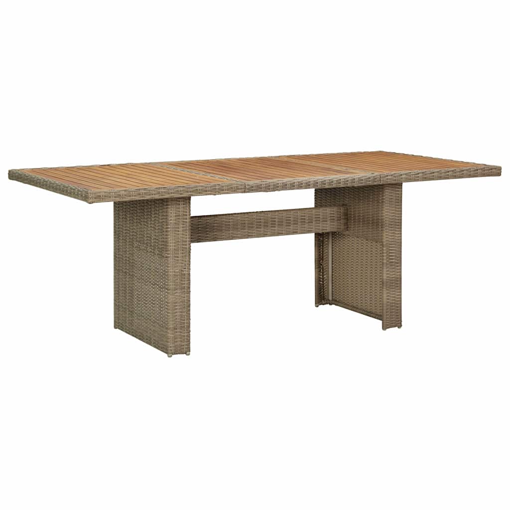 Garden Dining Table Brown 200x100x74 cm Glass and Poly Rattan Brown