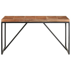 vidaXL Dining Table 140x70x76 cm Solid Acacia and Mango Wood 2