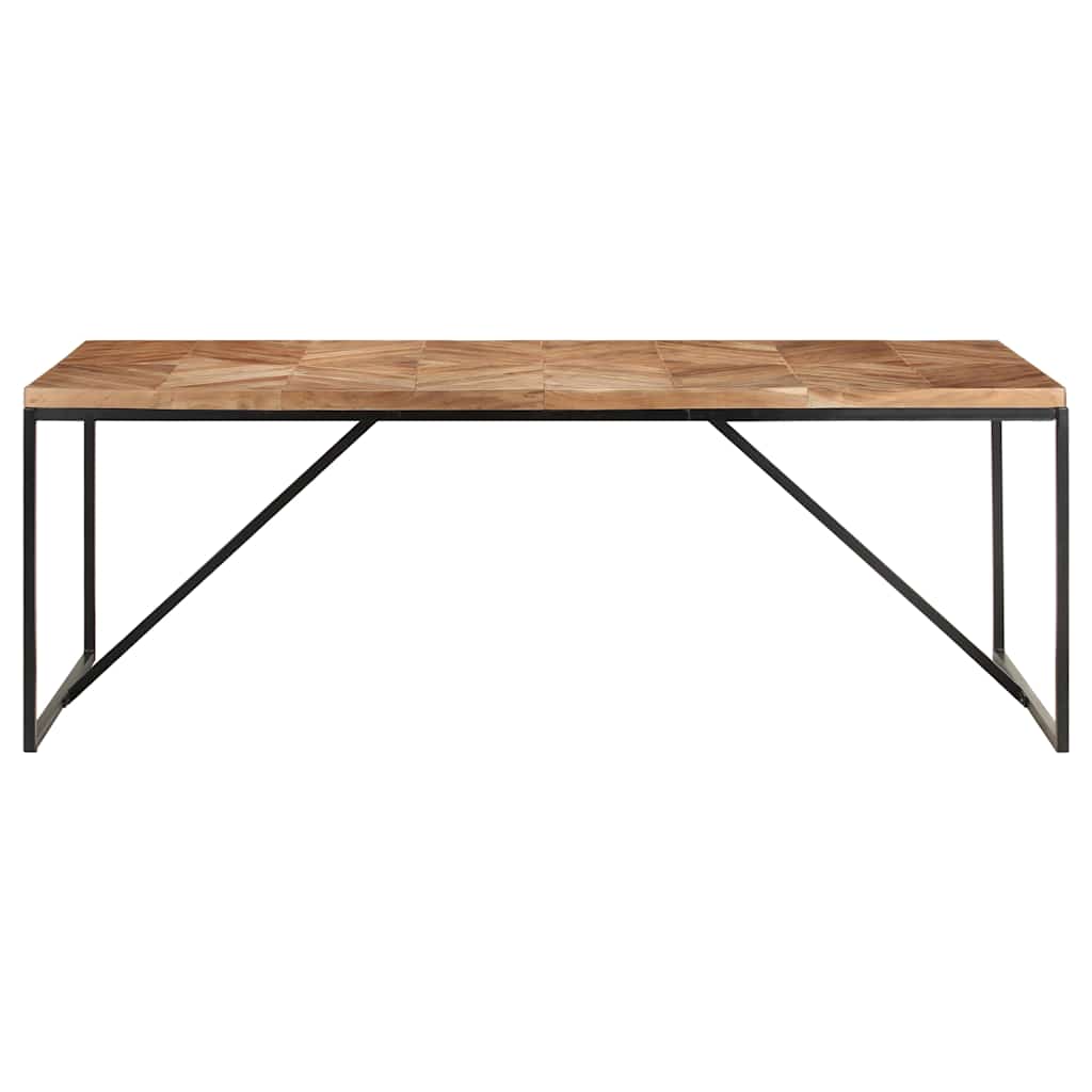 Dining Table Solid Acacia and Mango Wood Black 200 cm 90 cm