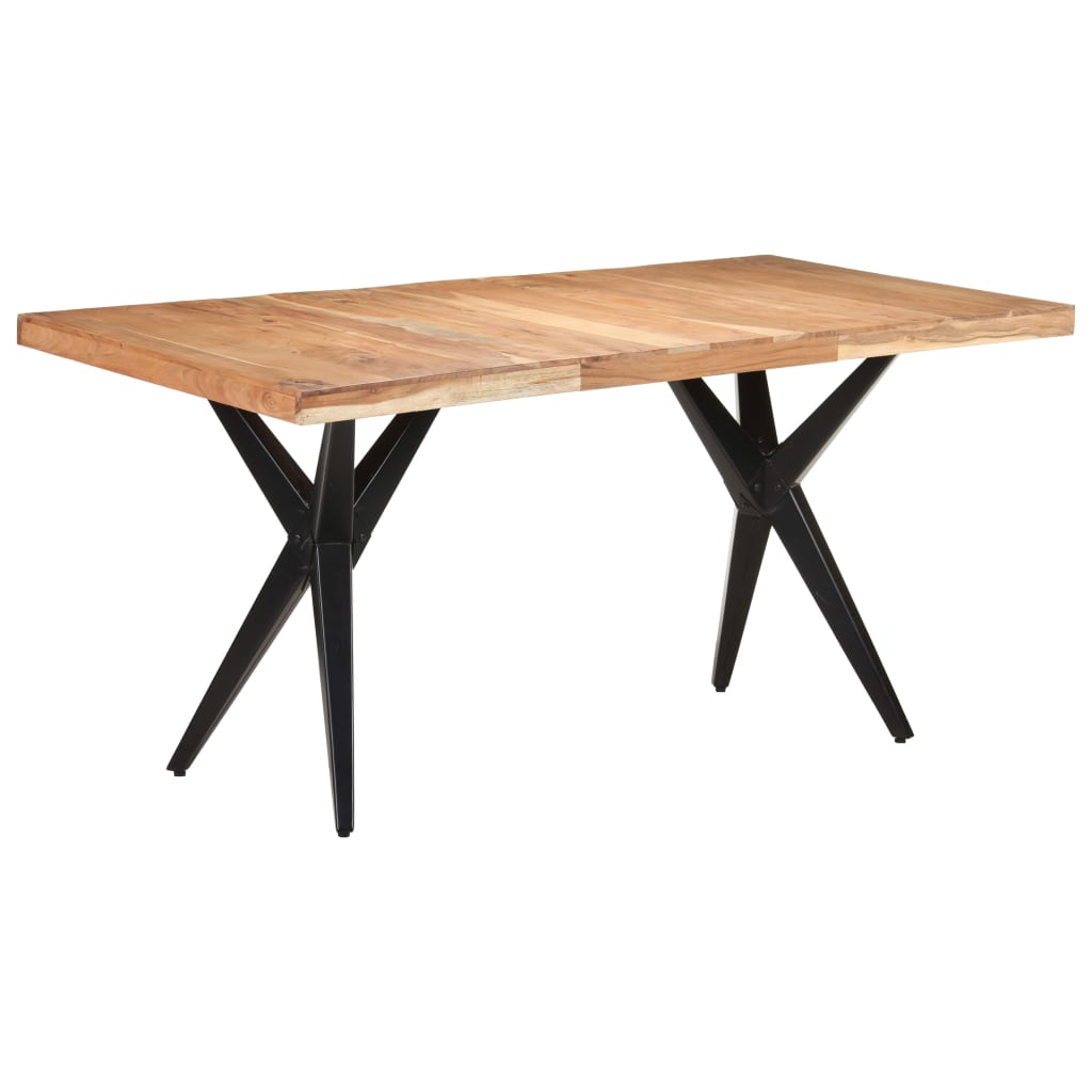 vidaXL Dining Table 160x80x76 cm Solid Acacia Wood 1